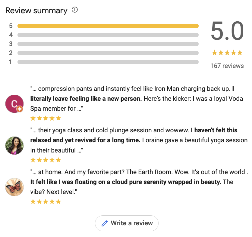 local massage spa review examples